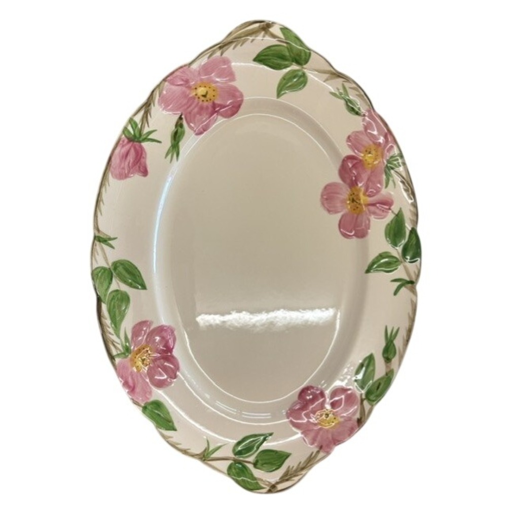 Franciscan Desert Rose Oval Serving Platter Vintage Earthenware Pink Floral USA